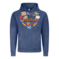Vintage Denim teacher heart Vintage Hoodie - Artiststas