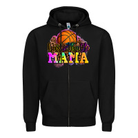 Black basketball mama Zipper Hoodie - OliviaCreatesArt