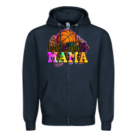 Navy basketball mama Zipper Hoodie - OliviaCreatesArt