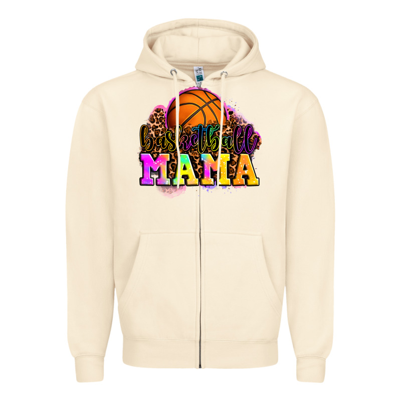 Basketball Mama Zipper Hoodie by OliviaCreatesArt | Teevron