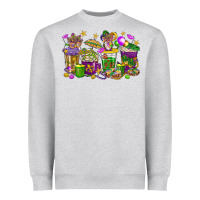 Heather Grey Mardi Gras coffee cups Heavyweight Sweatshirt - HowdyJamesFarm