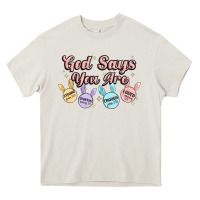 Cream god says you are easter Heavy Core Tee - MaliasSmallBusiness