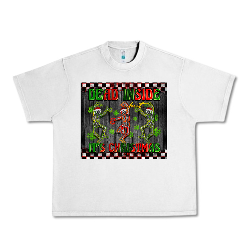 Dead Inside But It's Christmas Dancing Skeletons Urban Heavy Tee by BarkalooDesign | Teevron
