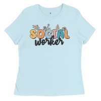 Baby Blue social worker Ladies Tee - MaliasSmallBusiness