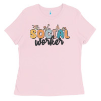 Bubblegum Pink social worker Ladies Tee - MaliasSmallBusiness