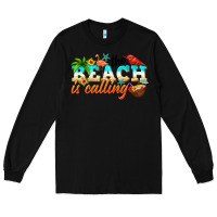 Black the beach is calling Long Sleeve Tee - NancyCooperArtShop