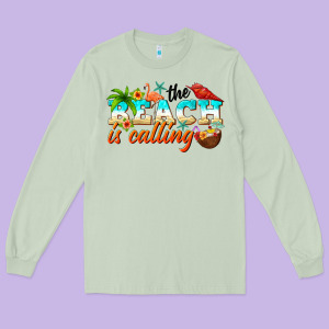 The Beach Is Calling Long Sleeve Tee Designed By Nancycooperartshop