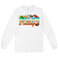 White the beach is calling Long Sleeve Tee - NancyCooperArtShop