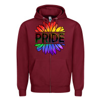 Burgundy hippie pride sunflowers Zipper Hoodie - OliviaCreatesArt