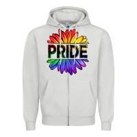 Dove Grey hippie pride sunflowers Zipper Hoodie - OliviaCreatesArt