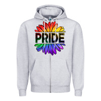Heather Grey hippie pride sunflowers Zipper Hoodie - OliviaCreatesArt