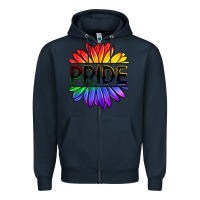 Navy hippie pride sunflowers Zipper Hoodie - OliviaCreatesArt