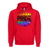 Red hippie pride sunflowers Zipper Hoodie - OliviaCreatesArt