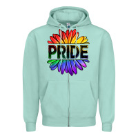 Seafoam hippie pride sunflowers Zipper Hoodie - OliviaCreatesArt