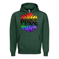 Sports Green hippie pride sunflowers Zipper Hoodie - OliviaCreatesArt