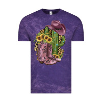 Cloud Purple Pink Cowboy Boots Vintage Tee - JahusDesignShop