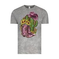 Cloud Rock Pink Cowboy Boots Vintage Tee - JahusDesignShop