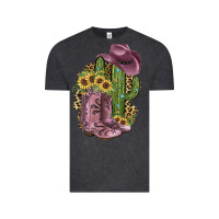 Vintage Black Pink Cowboy Boots Vintage Tee - JahusDesignShop