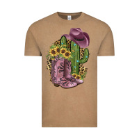 Vintage Coffee Pink Cowboy Boots Vintage Tee - JahusDesignShop