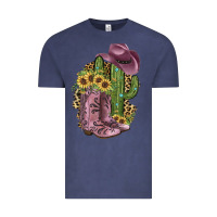 Vintage Denim Pink Cowboy Boots Vintage Tee - JahusDesignShop