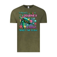 Vintage Olive everyone's journey is different trust the flow Vintage Tee - Artiststas