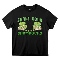 Black shake your shamrocks Heavy Core Tee - MaliasSmallBusiness