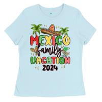 Baby Blue mexico family vacation 2024 Ladies Tee - MaliasSmallBusiness