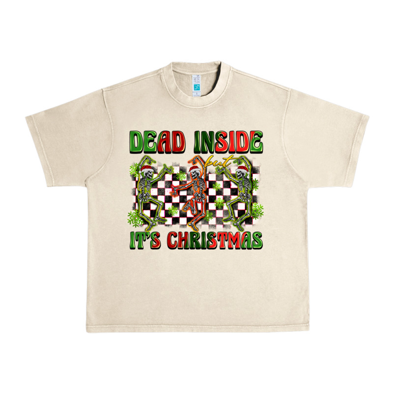 Dead Inside But It's Christmas Dancing Skeletons Urban Heavy Tee by BarkalooDesign | Teevron
