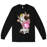 Black cute cow Long Sleeve Tee - texasbilliewilder