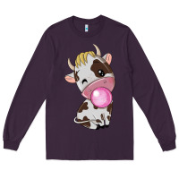 Plum cute cow Long Sleeve Tee - texasbilliewilder
