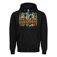 Black mom of twins western brushstroke Zipper Hoodie - OliviaCreatesArt