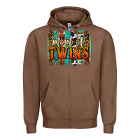 Chestnut mom of twins western brushstroke Zipper Hoodie - OliviaCreatesArt