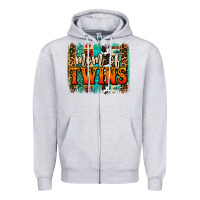 Mom Of Twins Western Brushstroke Zipper Hoodie | Teevron