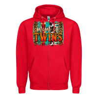 Red mom of twins western brushstroke Zipper Hoodie - OliviaCreatesArt