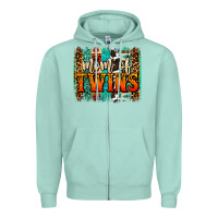 Seafoam mom of twins western brushstroke Zipper Hoodie - OliviaCreatesArt