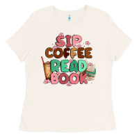 Bone sip coffee read book Ladies Tee - MaliasSmallBusiness