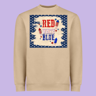 Red White Blue Heavyweight Sweatshirt Designed By Tumblerdesignbyshophia