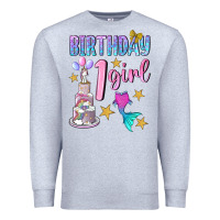 Heather Grey birthday girl 1 Premium Sweatshirt - BundleAndBundleShop
