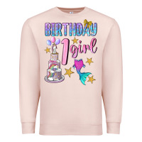 Pale Pink birthday girl 1 Premium Sweatshirt - BundleAndBundleShop