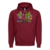 Burgundy mardi gras skeleton hands  fleur de lis Zipper Hoodie - OliviaCreatesArt