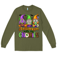 Army Green halloween with my gnomies Long Sleeve Tee - texasbilliewilder
