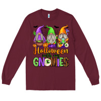 Burgundy halloween with my gnomies Long Sleeve Tee - texasbilliewilder