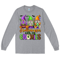 Heather Grey halloween with my gnomies Long Sleeve Tee - texasbilliewilder