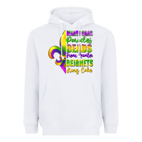 White mardi gras parades beads french quarter beignets Heavyweight Hoodie - FaDigitalArtStudio