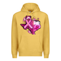 Antique Gold Texas Cancer Awareness map Premium Hoodie - FaDigitalArtStudio
