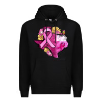 Black Texas Cancer Awareness map Premium Hoodie - FaDigitalArtStudio