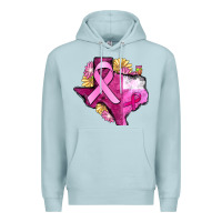 Blue Mist Texas Cancer Awareness map Premium Hoodie - FaDigitalArtStudio