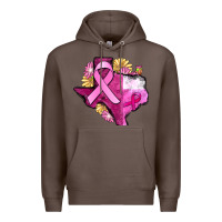 Coffee Texas Cancer Awareness map Premium Hoodie - FaDigitalArtStudio