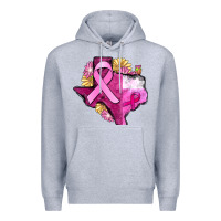 Heather Grey Texas Cancer Awareness map Premium Hoodie - FaDigitalArtStudio