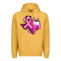 Mustard Texas Cancer Awareness map Premium Hoodie - FaDigitalArtStudio